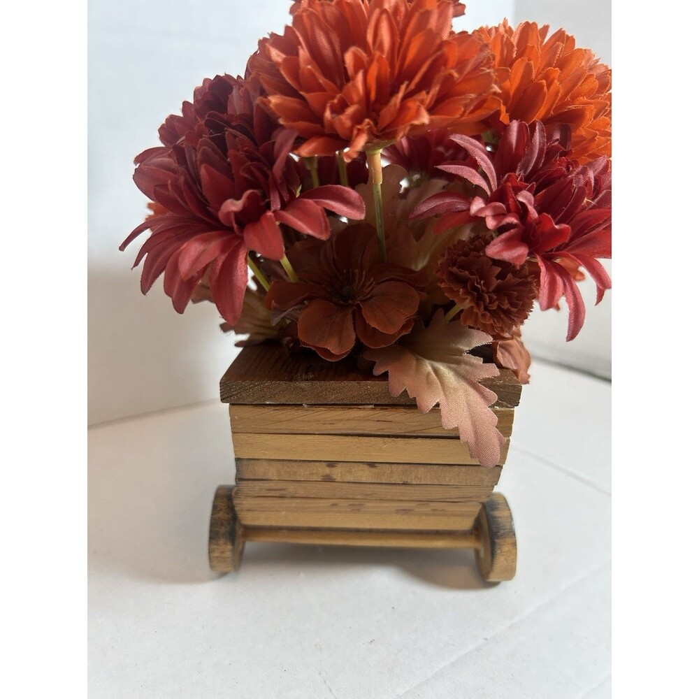 Vtg Handmade Wooden Truck Planter Vase Rustic Folk Art Decor Cabincore Grandpa - Picture 5 of 13